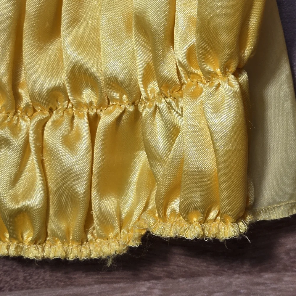 Disney Princess Belle Costume Girls Yellow 2 Piece Dress Up Set Beauty and Beast